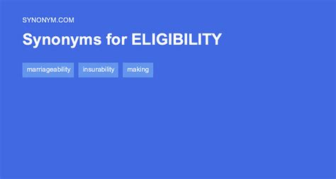 another word for eligibility.